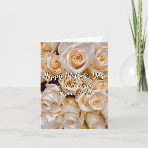Elegant Floral White Roses Mother to Be Pregnant  Card