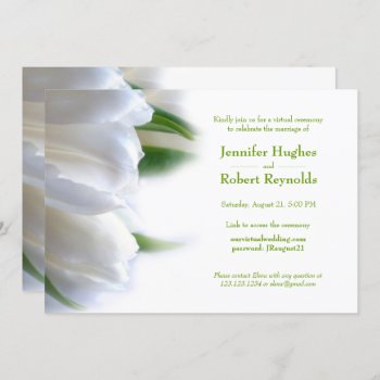 Elegant Floral White Virtual Wedding Invitation by floraluniverses at Zazzle