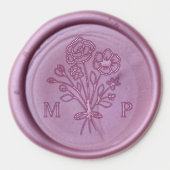 Elegant Floral Wildflower Bouquet Monogram Wedding Wax Seal Sticker (Front)