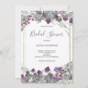 Elegant Floral Wildflower Bridal Shower Invitation