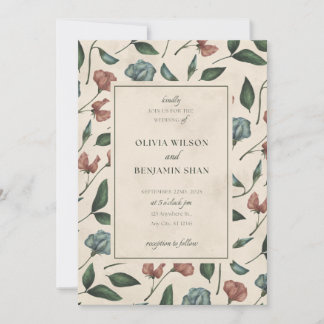Elegant Floral Wildflower Wedding Invitation