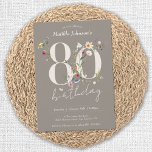 Elegant Floral Wildflowers 80th Birthday Party Invitation<br><div class="desc">Wildflowers Elegant Floral 80th Birthday Party Invitation. Celebrate life's beauty with our elegant birthday design featuring captivating wildflowers. Embrace the charm of nature with delicate floral elements that add a touch of sophistication to your celebration. This design captures the essence of joy and elegance, making it perfect for any birthday...</div>