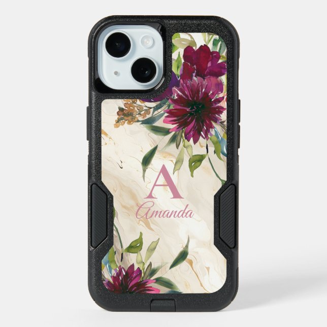Elegant Floral Wildflowers iPhone 15 Case (Back)