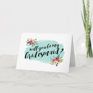 Elegant Floral Will You Be My Bridesmaid? Invitation
