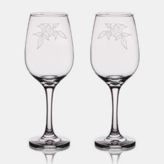Elegant Floral Wine Glass