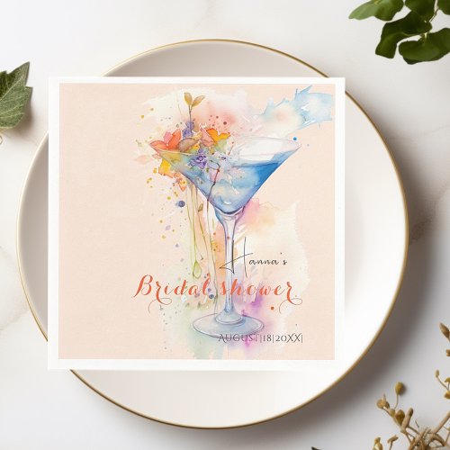 elegant floral wine glass Bridal shower  Napkins