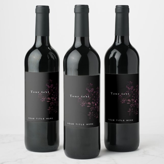 Elegant  floral  wine label (Bottles)