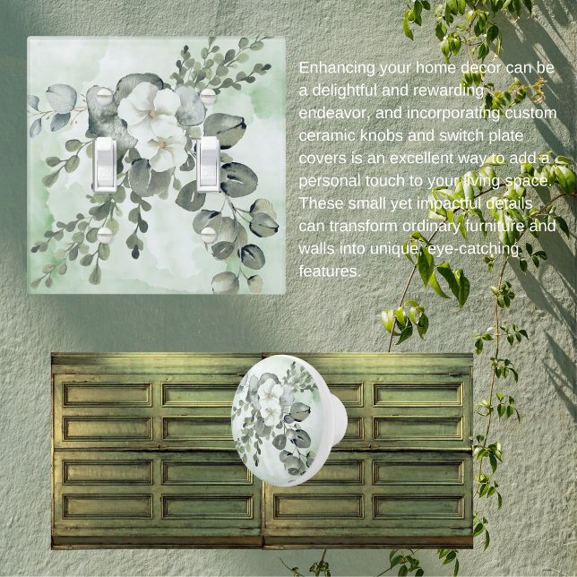 Elegant Floral with Greenery  Light Switch Cover (Creator Uploaded)