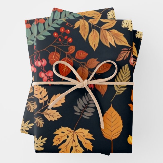 Elegant Floral Wrapping Paper Sheets (In situ)