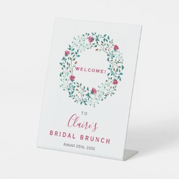 Elegant Floral Wreath Bridal Brunch Welcome