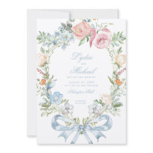 Elegant Floral Wreath Crest | Monogram Wedding