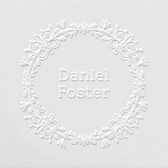 Elegant Floral Wreath Custom Embosser (Design)