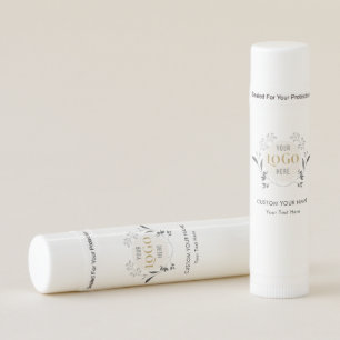 Elegant Floral Wreath Custom Logo Template Lip Balm