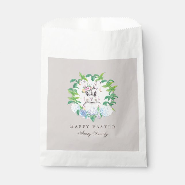 Elegant Floral Wreath Easter Favor Bag (Front)