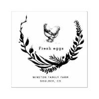 Rustic Round Farm Details & Duck Egg Carton Rubber Stamp