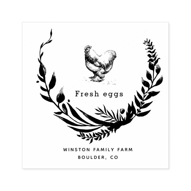 Elegant Floral Wreath Egg Carton Stamp (Imprint)
