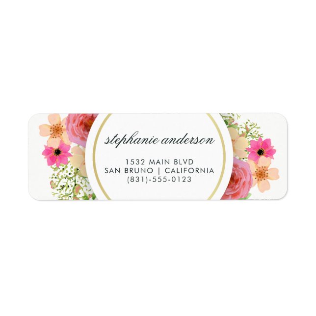 Elegant Floral Wreath | Modern Typography Label (Front)