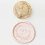 Elegant Floral Wreath Monogram Wedding Wax Seal Stamp<br><div class="desc">A Timeless and Elegant Floral Wreath Monogram Wedding Wax Seal Stamp featuring a cursive ampersand - upgrade your wedding stationery!</div>