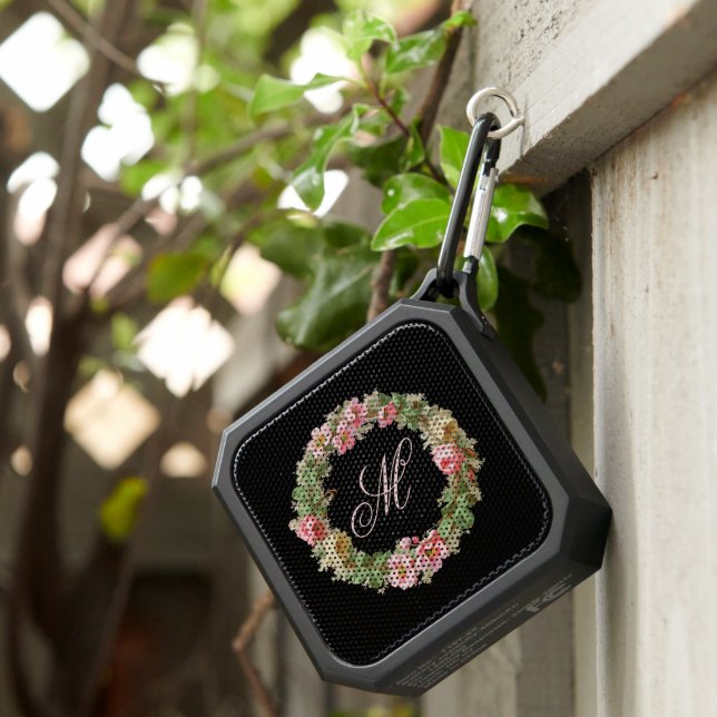 Elegant Floral Wreath w/Monogram Bluetooth Speaker (Inisitu)