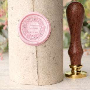 Elegant Floral Wreath Wedding Announcement  Wax Seal Stamp