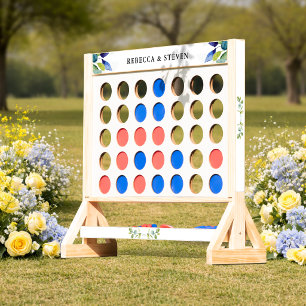 Elegant floral yellow and blue watercolor wedding fast four