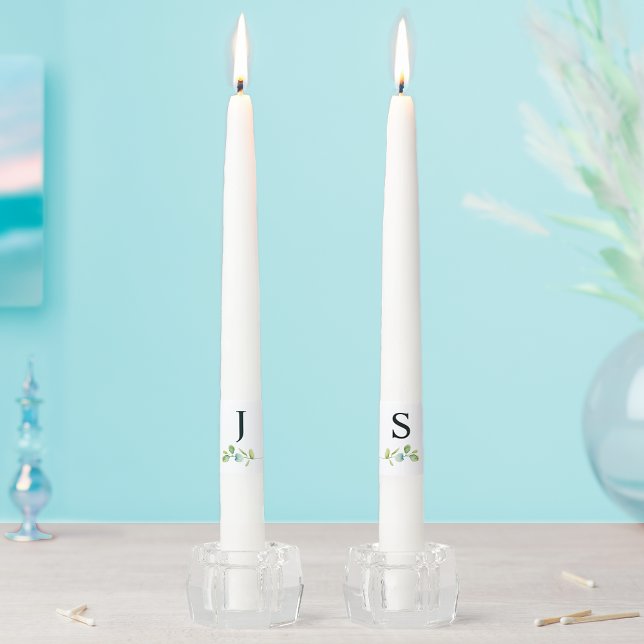 Elegant floral yellow and blue watercolor wedding taper candle (Creator Uploaded)