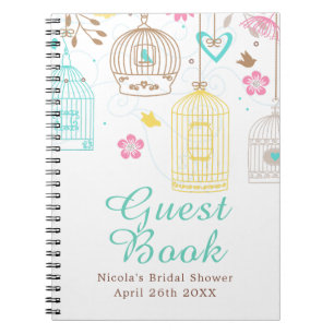 Elegant Floral Yellow and Pink Bridal Shower Notebook