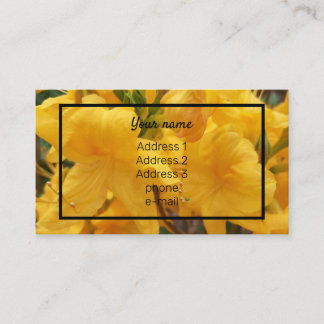 Elegant floral yellow azalea photo customized business card