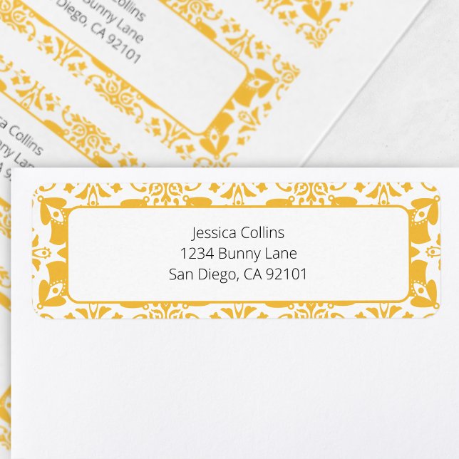 Elegant Floral Yellow Chic Modern Easter Brunch Label (Elegant Floral Yellow Chic Modern Easter Brunch Label)