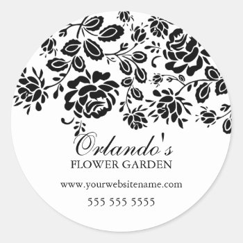 Elegant Florals Classic Round Sticker by SocialiteDesigns at Zazzle