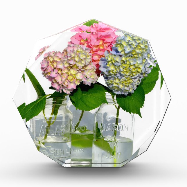 Elegant florals in mason jar acrylic award (Front)