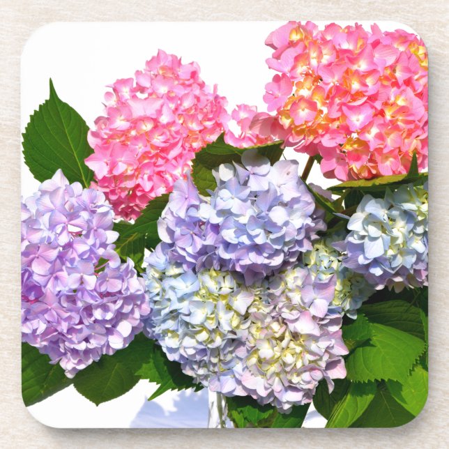 Elegant florals in mason jar drink coaster (Front)