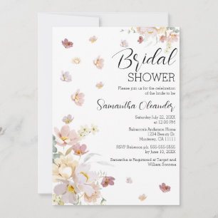 Elegant Florals Wildflowers Bridal Shower Invitation