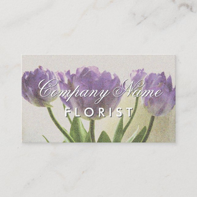 Elegant florist business card design with flowers (Front)