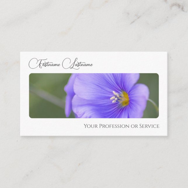 Elegant florist flower blossom calligraphy QR-Code Business Card (Front)