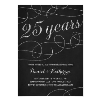Elegant Flourish | 25th Anniversary Party Card