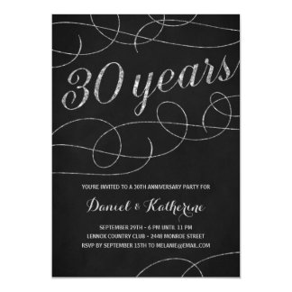 Elegant Flourish | 30th Anniversary Party Card