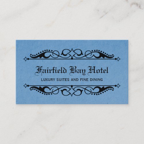 Elegant Flourish Business Card, Blue