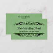 Elegant Flourish Business Card, Green Business Card (Front/Back)
