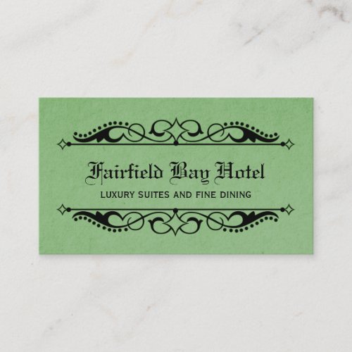 Elegant Flourish Business Card, Green