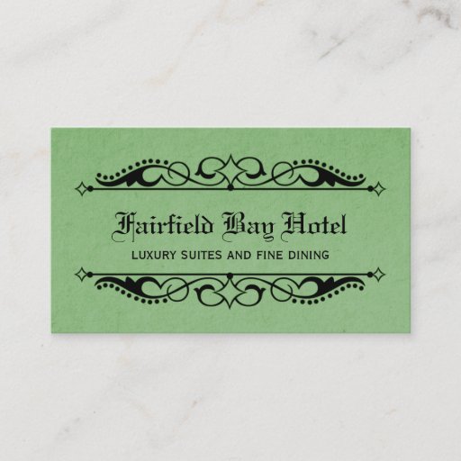 Customizable Elegant Flourish Business Card, Green