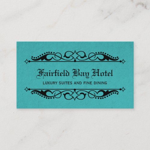 Elegant Flourish Business Card, Teal