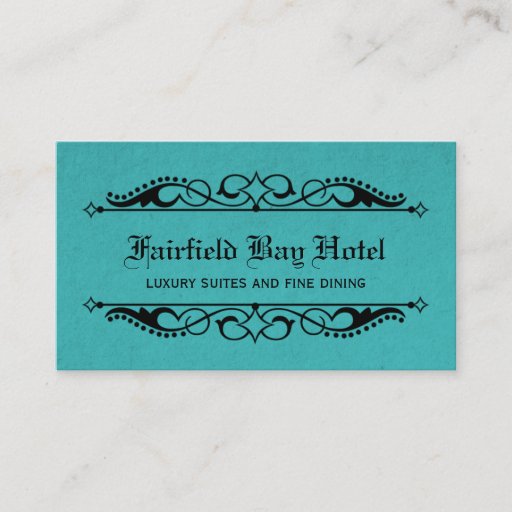 Customizable Elegant Flourish Business Card, Teal