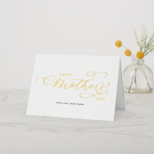 Elegant Flourish Calligraphy Happy Mother's Day Foil Holiday Card