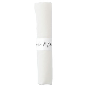 Elegant Flourish Calligraphy Names Wedding  Napkin Bands