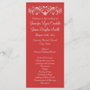 Elegant Flourish Coral Peach Wedding Programs