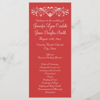 Elegant Flourish Coral Peach Wedding Programs