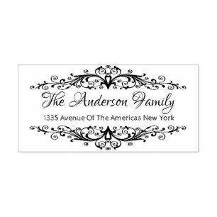 Elegant flourish elements rubber stamp