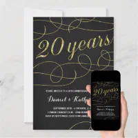 Flourish 60th Diamond Wedding Anniversary Invite, Zazzle