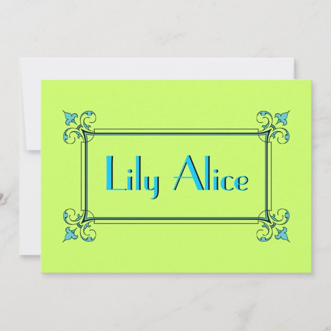 Elegant Flourish Frame Announcement (Front)